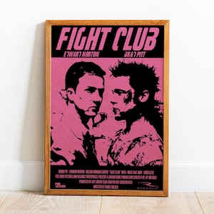 Poster Fight Club, Arte murale, Stampa retrò, Stampe su carta Kraft, Arredamento per la casa, Regalo poster di film