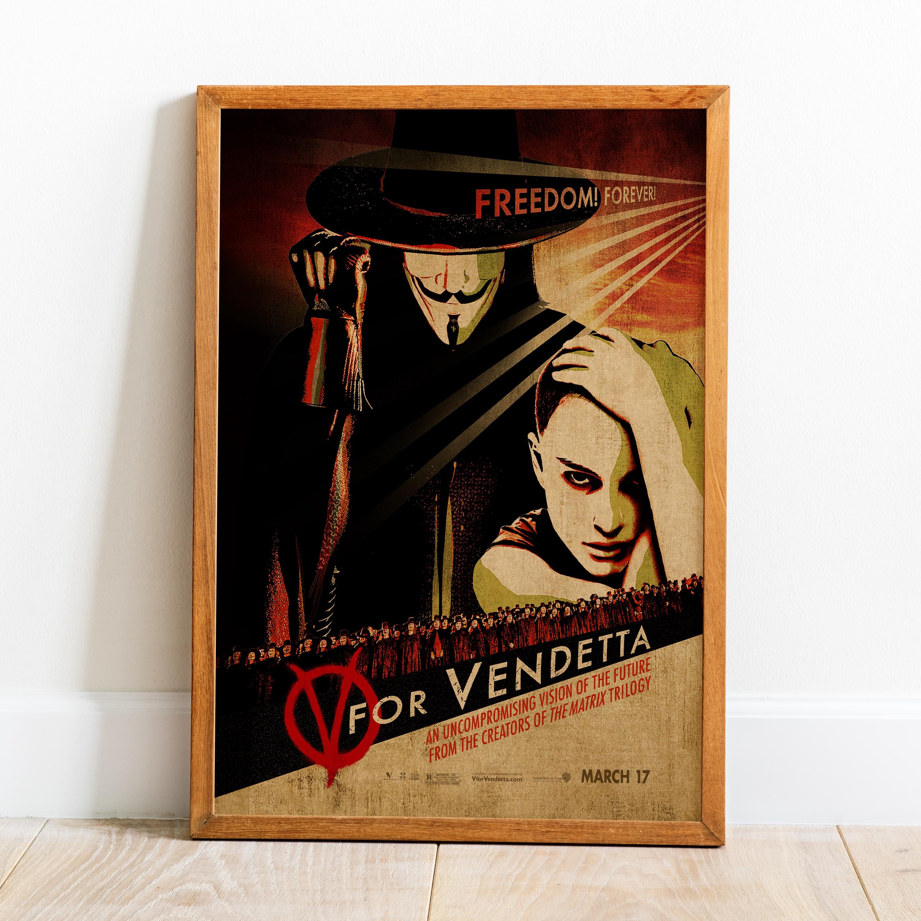 V for Vendetta Poster | Movie Wall Art | Wall Decor | Kraft Paper Print ...
