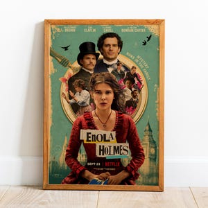 Poster di Enola Holmes, arte murale, stampa retrò, stampe su carta kraft, arredamento per la casa, regalo poster del film