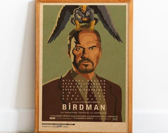Birdman Retro Poster | Movie Wall Art | Wall Decor | Kraft Paper Print