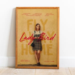 Póster de Lady Bird, arte de pared, impresión retro, impresiones en papel Kraft, decoración del hogar, póster de película de regalo
