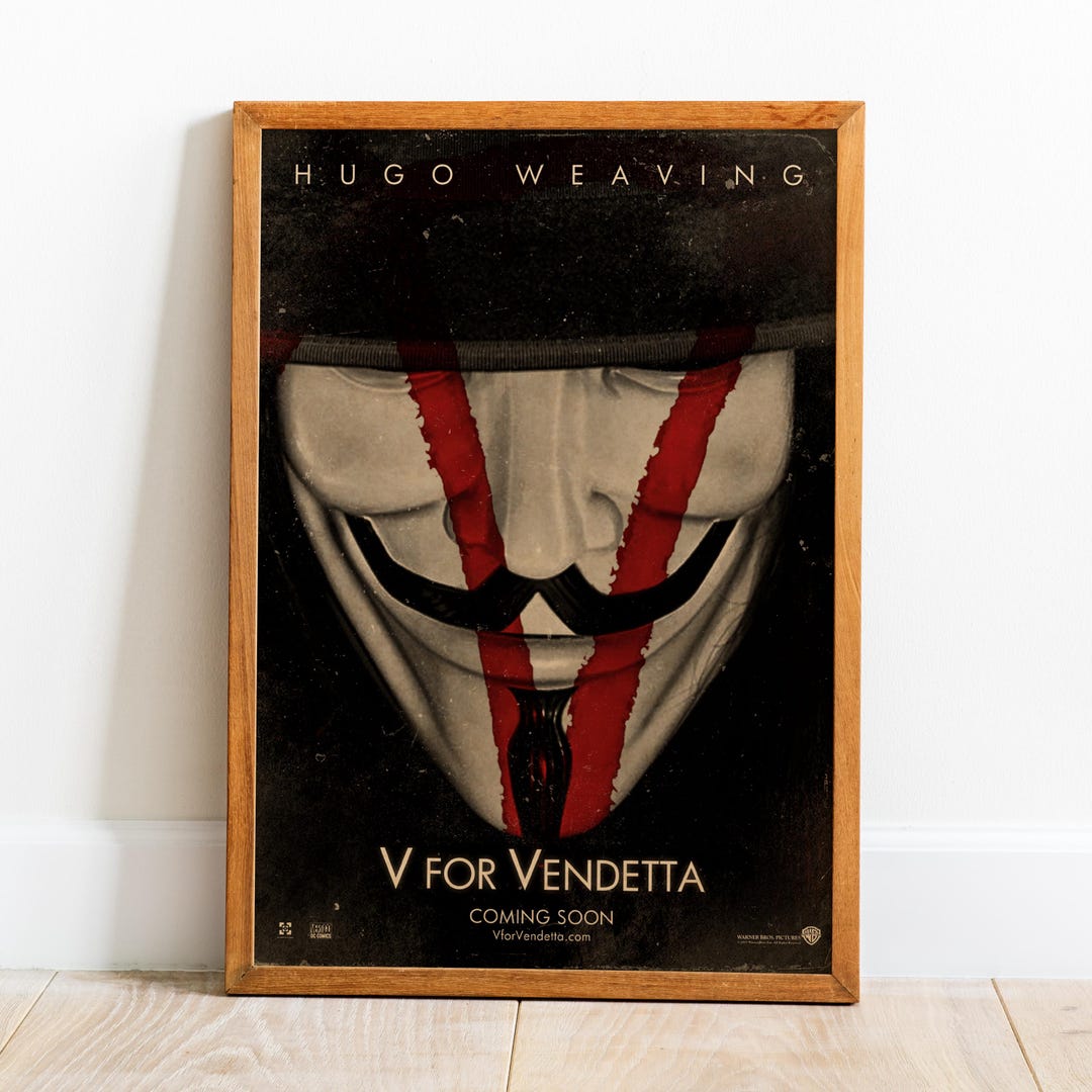 V for Vendetta Poster | Movie Wall Art | Wall Decor | Kraft Paper Print ...