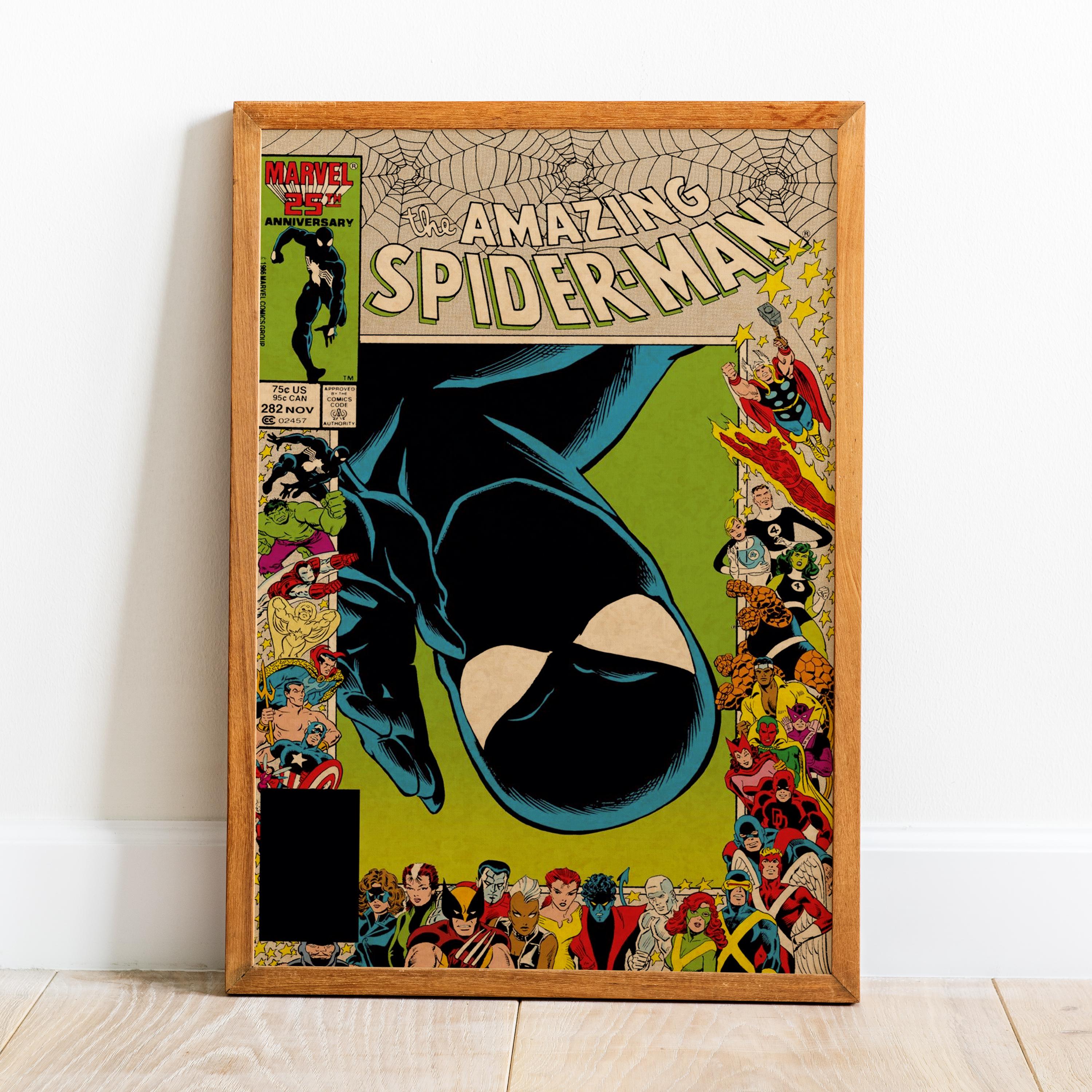 Spiderman Comic Book Cover Poster , Wall Art, Retro Print, Kraft Paper ...