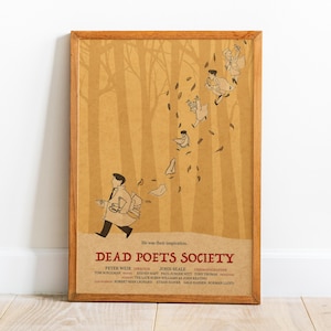 Póster de La sociedad de los poetas muertos, arte de pared, impresión retro, impresiones en papel Kraft, decoración del hogar, póster de película de regalo