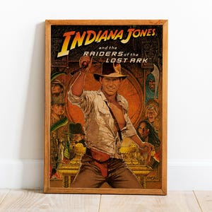 Pôster de Indiana Jones, arte de parede, impressão retrô, impressões em papel kraft, decoração para casa, presente de pôster de filme