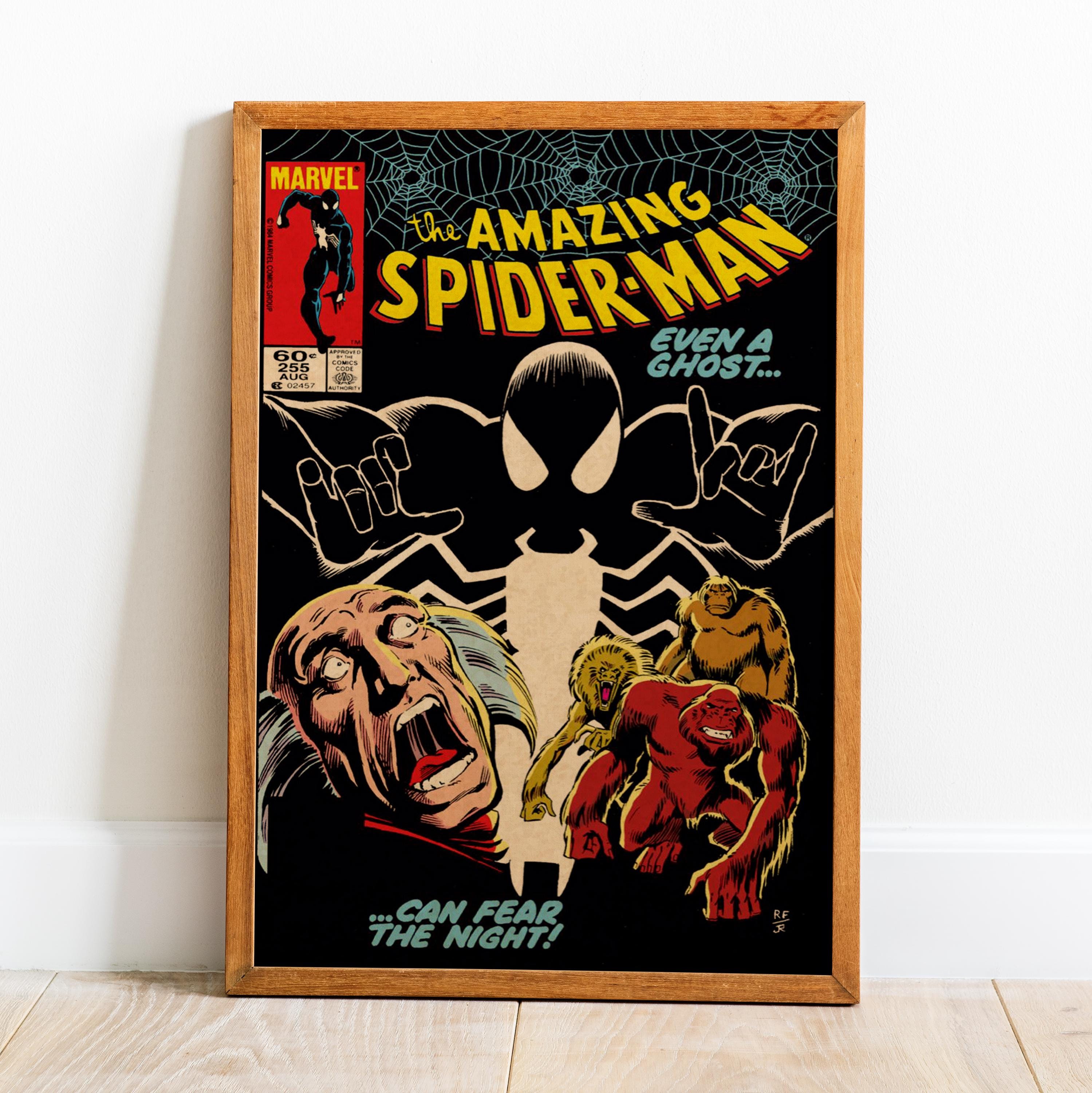 Spiderman Comic Book Cover Poster , Wall Art, Retro Print, Kraft Paper ...