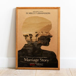 Poster di Marriage Story, arte murale, stampa retrò, stampe su carta kraft, arredamento per la casa, regalo poster di film