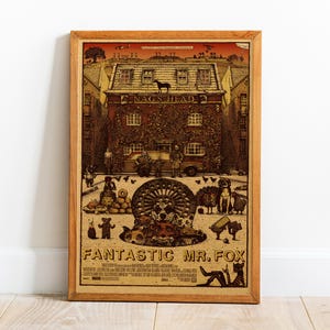 Poster di Fantastic Mr. Fox, arte murale, stampa retrò, stampe su carta kraft, arredamento per la casa, regalo poster del film