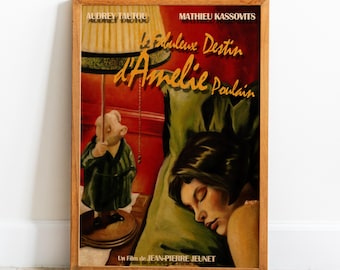 Pôster de Amelie, arte de parede, impressão retrô, impressões de papel kraft, decoração para casa, presente de pôster de filme