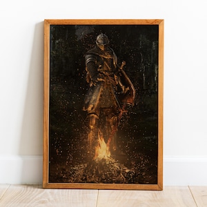 Póster de Dark Souls, arte de pared, impresión retro, impresiones en papel Kraft, decoración del hogar, póster de juego de regalo
