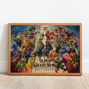 Super Smash Bros Poster, Wandkunst, Retro Print, Kraftpapier Drucke, Wohnkultur, Spiel Poster Geschenk