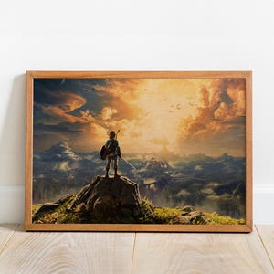 Poster La légende de Zelda, art mural, impression rétro, impressions sur papier kraft, décoration d'intérieur, affiche de jeu cadeau n°2