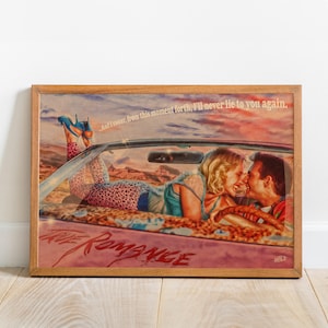 Cartaz de romance verdadeiro, arte de parede, impressão retrô, impressões de papel kraft, decoração para casa, presente de pôster de filme