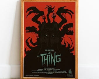 Póster retro de The Thing / Arte mural de película / Decoración de pared / Impresión en papel kraft
