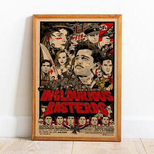 Póster de Bastardos sin gloria, arte de pared, impresión retro, impresiones en papel kraft, decoración del hogar, póster de película de regalo