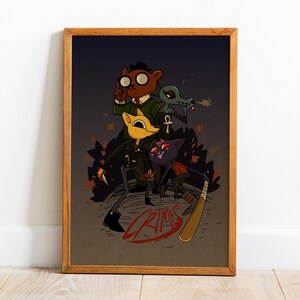 Night in the Woods Poster, Wand Kunst, Retro Print, Kraftpapier Drucke, Home Decor, Spiel Poster Geschenk