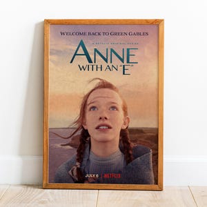 Poster Anne con An E, arte murale, stampa retrò, stampe su carta kraft, arredamento per la casa, poster di serie TV in regalo