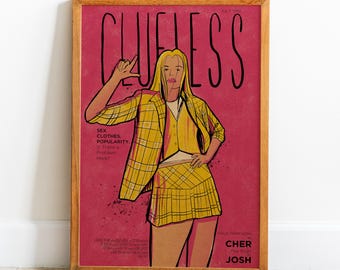 Clueless Retro Poster | Movie Wall Art | Wall Decor | Kraft Paper Print