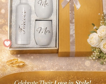 Wedding Tumbler Set | Laser Engraved Tumbler |Lid and Straw Included