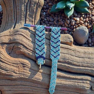 Watch Band Macrame Blue and Grey