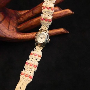 Watch Macrame Orange and White