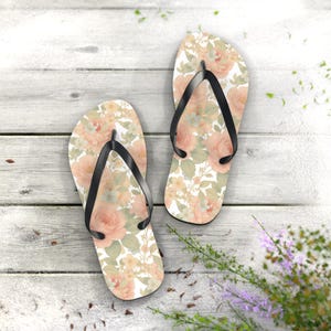 Floral Flip Flops | Summer Sandals, Beachwear, Wedding Favors, Vacation Footwear, Gift for Her, Garden Party Essentials