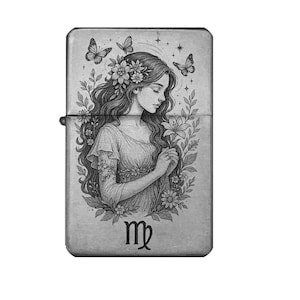 Zodiac Lighter Virgo – Engraved gift with zodiac motif, personalizable gift idea zodiac sign