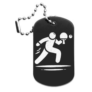 Table Tennis Dogtag Pendant - Keychain - beautiful gift for table tennis players - personalizable with your engraving