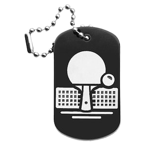 Table tennis racket dog tag pendant - keychain - personal gift idea for table tennis fans customizable