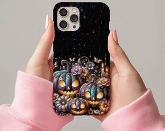 Halloween Stained Glass Pumpkin Phone Case - Spooky Vitrail Design for Mobile Devices