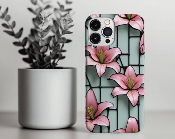 Elegant Pink Lily Floral Phone Case: Tough Protection, Stylish Design, Perfect Spring Gift Accessory
