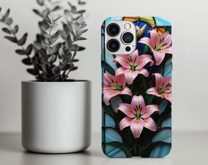 Elegant Pink Lily Floral Phone Case | Tough Protection & Stylish Design | Perfect Spring Accessory Gift
