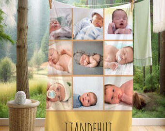 Personalized Velveteen Photo Blanket: Custom New Mom Gift, Baby Shower Keepsake, Mother's Day Present