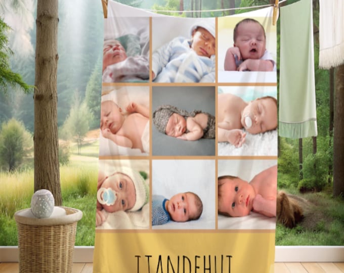 Personalized Velveteen Photo Blanket: Custom New Mom Gift, Baby Shower Keepsake, Mother's Day Present