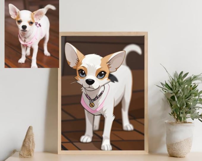 Featured listing image: Customized Paper Cut Pet Portrait: Unique Realistic Caricature Gift for Animal Enthusiasts