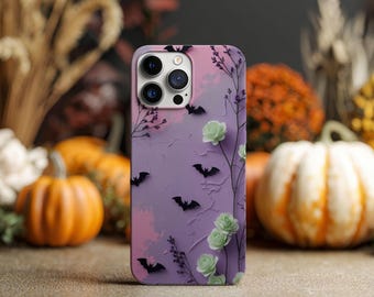 Pastel Goth Phone Case: Pink & Purple Crosses, Bats - Gothic Halloween Accessory for Smartphones