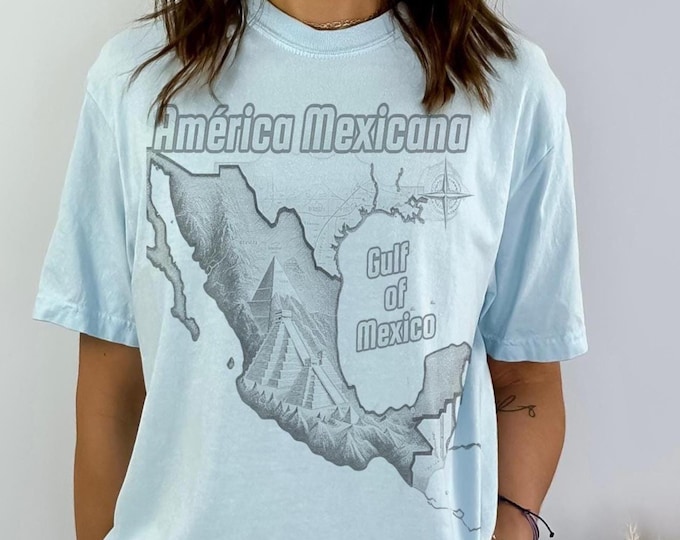 Vintage Gulf of Mexico Map Unisex Comfort Tee | Tropical Vacation Souvenir | Anti-Trump Gift