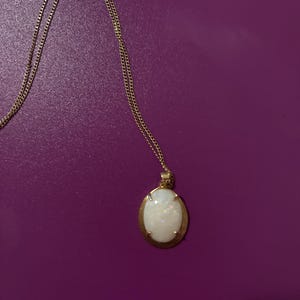 Opal Pendant Yellow Gold Necklace