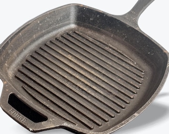 Parrilla cuadrada de hierro fundido Lodge de 25 cm (10 pulgadas), negra, resistente.