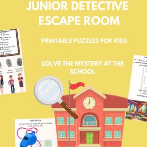 Junior Detective Escape Room - Kids Printable Adventure - Solve the Case - Instant Download