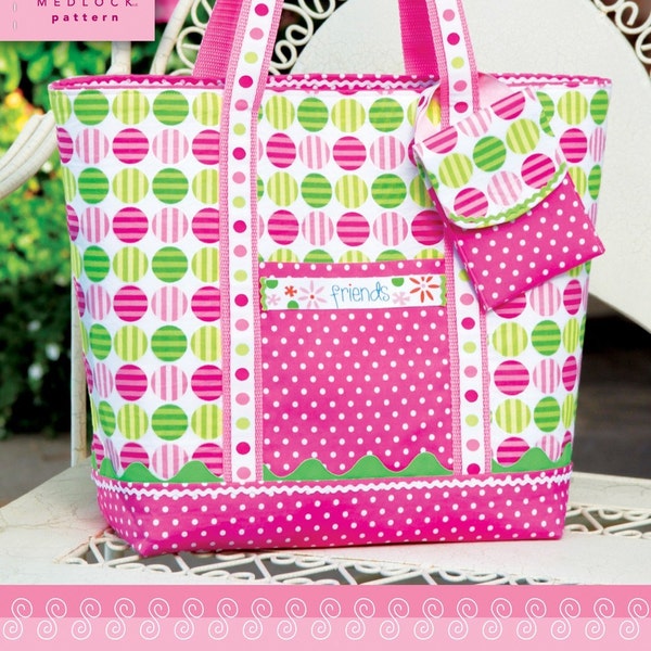 Digital Download Bag Pattern - Reversible Tote Bag Purse DIY Sewing Pattern (#104)