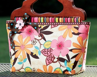 Wzór do szycia torby typu tote z uchwytem drewnianym - The Preppy Mini-Bag - cyfrowe pobieranie instrukcji w formacie PDF