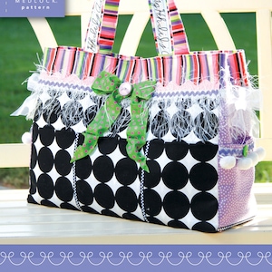 Diaper Baby Bag Tote  - Multi Pocket Tote - Two Size Options - Sewing Pattern Download PDF