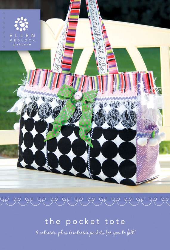 Diaper Baby Bag Tote  - Multi Pocket Tote - Two Size Options - Sewing Pattern Download PDF