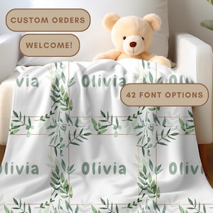 Personalized Leaf Blanket: Custom Name Fleece Blanket