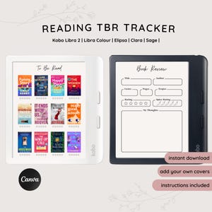 TBR Reading Tracker per e-reader Kobo Libra Color, Recensioni di libri, Kobo Libra Color, Boox, Kindle Scribe, Reading Planner, Modello Kobo