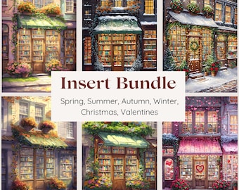 All Seasons Bookshop Bundle Kindle Insert For Clear Case, PRINTABLE, Paperwhite Basic Colorsoft, Kindle Cover, Kindle Stickers