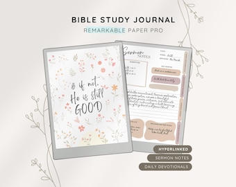 Bible Study Journal reMarkable Paper Pro, Daily Devotional, Chapter Summary, Sermon Notes, Character Study, Bible Verse, Printable Template