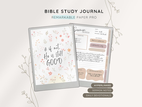 Bible Study Journal reMarkable Paper Pro, Daily Devotional, Chapter Summary, Sermon Notes, Character Study, Bible Verse, Printable Template