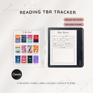 TBR Reading Tracker for Kobo Libra Colour e-readers, Book Reviews, Kobo Libra Color, Boox, Kindle Scribe, Reading Planner, Kobo Template